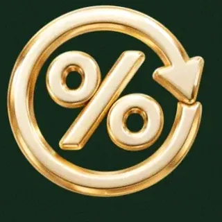 Gold percent symbol — Wild Dice